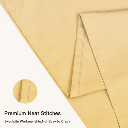 100% Cotton Standard Pillowcases Set of 2, 600 Thread Count Pillow Cases, 20x26 Inches, Super Soft and Breathable Envelope Closure (Mustard Yellow)