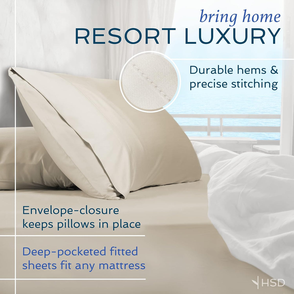 4 Piece Bed Sheet Set Queen Size, 100% Viscose Derived from Bamboo Sheets Set with 2 Pillowcases, Cooling & Breathable Luxury Bedding, Moisture-Wicking & Silky Soft, Light Yellow